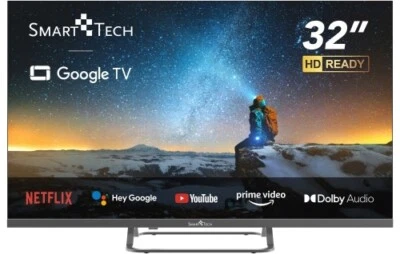 Smart Tech Smart TV 32" HD Ready DLED Google TV DVBT2/C/S2 Classe E Grigio 32HG0