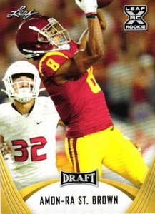 Tarjeta de novato Amon-Ra St. Brown 2021 Leaf Draft - Imagen 1 de 4
