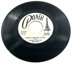 Roger Stevens Love Me Forever / Under Foreign Stars Promo White Label 45 RPM - Imagen 1 de 2
