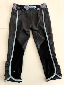 Ivivva Lululemon Girls Stretchy Active Mesh Crop leggings Multi Colour Size 10 - Picture 1 of 6