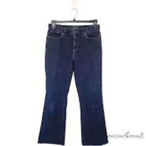 Lauren Ralph Lauren Women's Bootcut Jeans Size 8 Dark Wash Mid Rise Flap Pocket - Picture 1 of 8