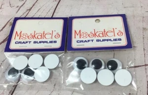 2 Pack Vintage Moskatel’s Craft Suppies Moving Googley Eyes 18mm - Picture 1 of 12
