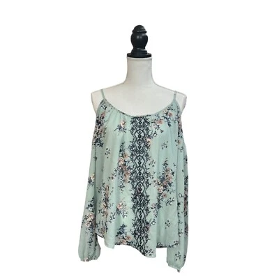 Blusa para mujer Rewind floral como nueva talla grande hombro frío cuello cuadrado clásica Foto 1 de 4