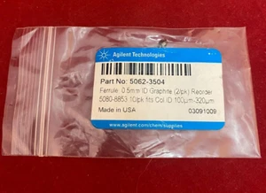 Agilent 5062-3504 ghiera 0,5 mm ID grafite 0,32 colonna (2 ferri) - Foto 1 di 2