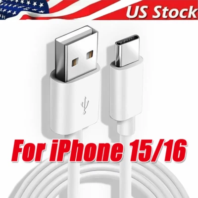 IPhone 16 17 Pro Max Plus USB-A Cable Fast Charger Type C Charging Data lot Cord - Image 1 of 4