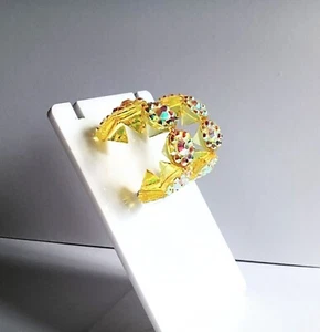Pendientes de aro de cristal, enchapados en oro de 18k - Imagen 1 de 2