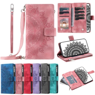 For Samsung A14/A24/A34/A54 Crossbody Wallet Case Zip Card Leather Flip Cover - Image 1 of 4