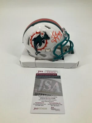 TED GINN JR. 迈阿密 DOLPHINS SPEED 签名迷你头盔 JSA 证人 正品证书 — 第 1/3 张图片