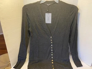 Traleubie Women's S VNeck Button Down Knit Open Front Cardigan Sweater, Gray S - Picture 1 of 8