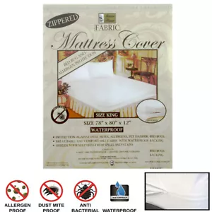 6 Pc King Size Waterproof Mattress Protector Zippered Anti Bed Bug Cover Sheets - Picture 1 of 1