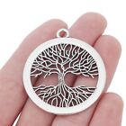 5 Tibetan Silver Large Life Tree Round Charms Pendants For Jewellery Making 42mm