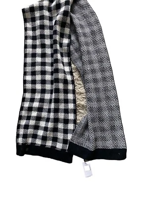 Vera Bradley Scarf Pearl Buffalo Check Cozy White Black Checkered  - Image 1 of 4