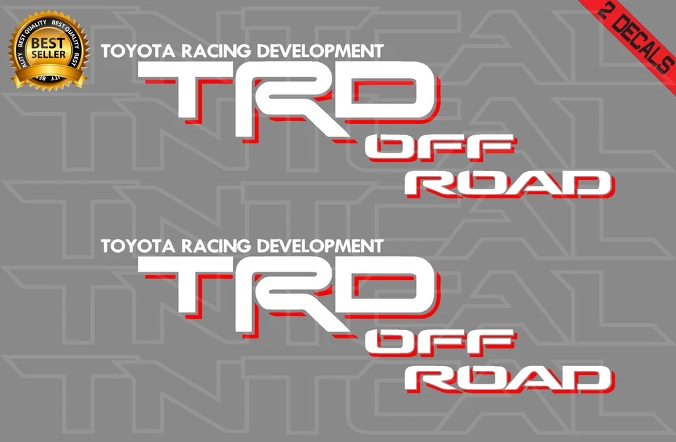 TRD OFFROAD Decal Set Fits 2006-2011 Tacoma Tundra Truck Vinyl Sticker white/red - Image 1 of 1
