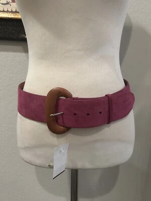 $495 Ralph Lauren Magenta Suede Belt Med Italy NWT - Image 1 of 4