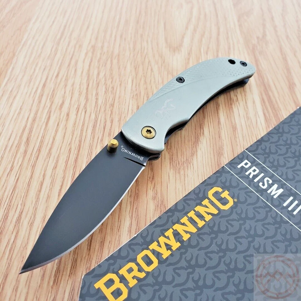 Navaja de bolsillo pequeña Browning Prism III hoja de acero inoxidable mango de aleación de aluminio Foto 1 de 4