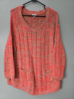 Jaclyn Smith Sweater With Pockets Cable Knit Pink XL - Image 1 of 4