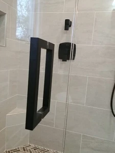 8" Matte Black Shower Door Handle - 8" Square Style - Picture 1 of 1