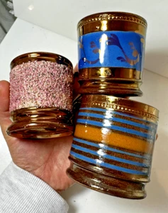 Grays Pottery Mano Pintado Azúcar Revestido Hoja Cobre Reflejos Metálicos Época - Imagen 1 de 11