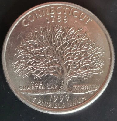 1999-D  ERROR Connecticut Quarter DDO/DDR - Image 1 of 4