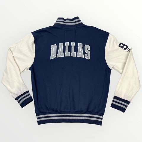 Dallas Cowboys Varsity Sweatshirt Track Jacket Mens XL Chenille Navy Blue NFL Cover