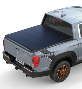 5FT Bed Tonneau Cover 3-Fold Fr 17-24 Honda Ridgeline Pickup Fleetside/Styleside - Foto 1 di 7