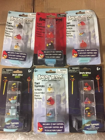 Angry Birds Tiny Toppers, LOT Of 6 Sets To Build Your Own Course To Break Down Cover