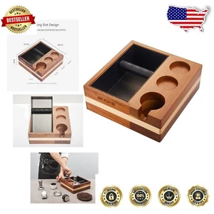 Durable Mahogany Espresso Knock Box: All-In-One Organizer for Barista Essentials - Picture 1 of 8