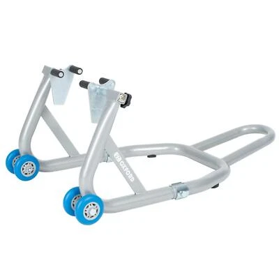 Oxford Motorcycle Bike Premium Front Paddock Stand Maintenance Silver New - Image 1 of 4