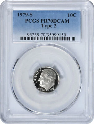 1979-S Roosevelt Dime Type 2 PR70DCAM PCGS - Image 1 of 2