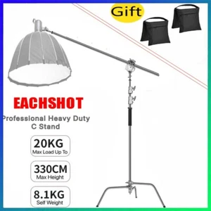 3.3m Heavy-Duty Stainless Steel C-Stand Hold Support Boom Arm+Grip Head &Sandbag - Picture 1 of 8