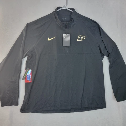 Purdue Boilermakers Nike Shirt Mens 3XL Black 1/2 Zip Long Sleeve Pullover Cover