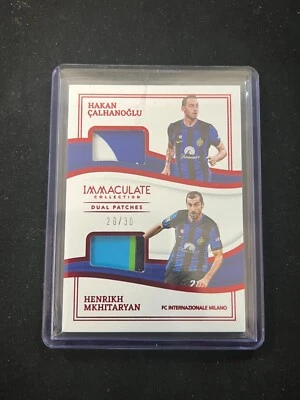 Calhanoglu Mkhitaryan 2023-24 Panini Immaculate Dual Patches Red /30 - Image 1 of 2