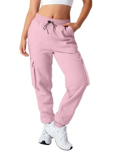 Damen Frauen Stretchable Elastic High Waist Cargo Hose Gym Combat Pants - Bild 1 von 19