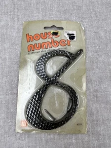 Vintage Wessel Hardware gehämmert Druckguss schwarz Hausnummer #8 neu aus altem Lagerbestand siehe Hinweise - Bild 1 von 3