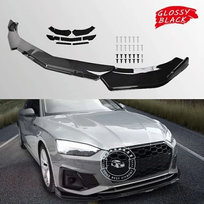 Rocker Bumper Front Spoiler Splitter Lip Black For Audi RS3 A3 S3 2012-2022 AU - image 1 of 4