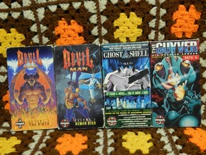 Devil Man: Vol 1 & 2 + Ghost in the Shell + The Guyver (VHS x 4) Manga Anime LOT - Imagen 1 de 7