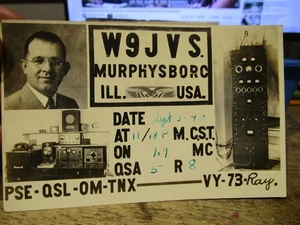 G25 Old QSL Amateur Ham Radio Operator Card MURPHYSBORO ILLINOIS Real Photo Ray - Picture 1 of 2