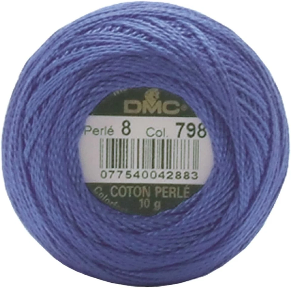 DMC 116 8-798 Pearl Cotton Thread Balls, Dark Delft Blue, Size 8,Sewing Thread - Image 1 of 1