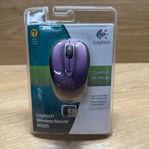Logitech M305 Wireless Optical Mouse w/ Receiver Purple- NEW SEALED - Picture 1 of 4
