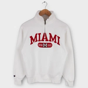 JanSport Miami University Oxford Ohio Quarter Zip Sweatshirt White XS - Bild 1 von 4