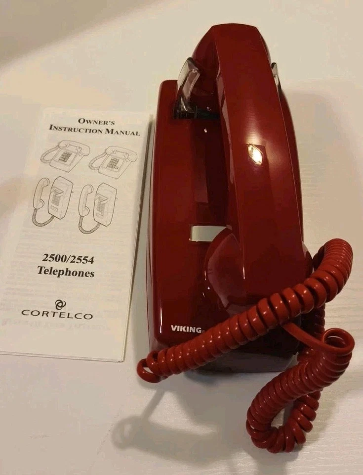 CORTELCO 255447-VBA-20M RED WALL CORDED PHONE VIKING - Image 1 of 4