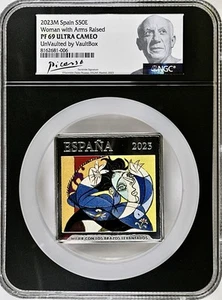 PICASSO WOMAN WITH RAISED ARMS SILVER 50€ EURO SPAIN 2023 NGC PF69UCAM - Picture 1 of 2