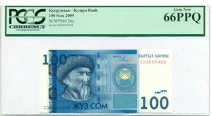 Kyrgyzstan - Kyrgyz Republic 2009 100 Som Bank Note Gem New 66 PPQ PCGS Currency - Picture 1 of 4