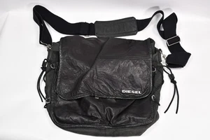 Bolso Mensajero Diesel Vintage Cuero Negro Para Hombre y2k - Imagen 1 de 14