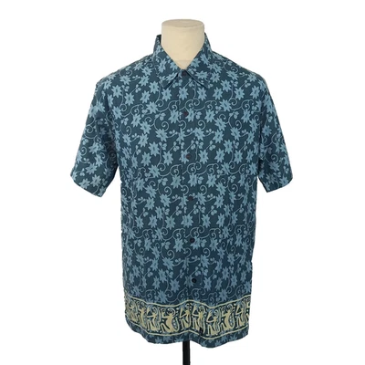 Standard Deluxe Hawaiian Shirt Mens Large Blue Floral 90s Y2K Skater Surfer - Image 1 of 4