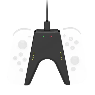 Black V Shape Charging Grip Replacement For Nintendo Switch JoyCon Controller - Image 1 of 4