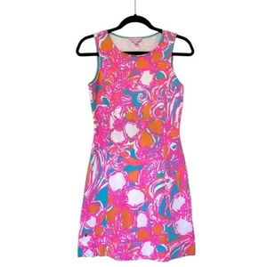 Lilly Pulitzer Feeling Tanked ärmelloses Kleid Damen XS rosa weiß - Bild 1 von 6