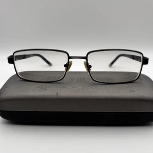 Harley-Davidson HD470 BLK Eyeglasses 54-17-145 Black Blue Frame w/ Case - Picture 1 of 12