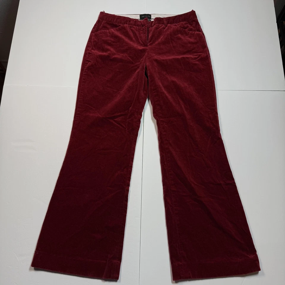 Pantalones The Limited para mujer 4 borgoña corte de bota acampanado terciopelo elástico Foto 1 de 4