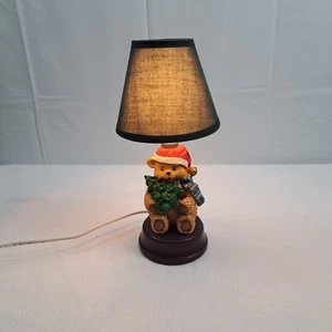 World Bazaars 11" Harz/Holz Teddybär Urlaub Lampe in Originalverpackung FUNKTIONIERT - Bild 1 von 11